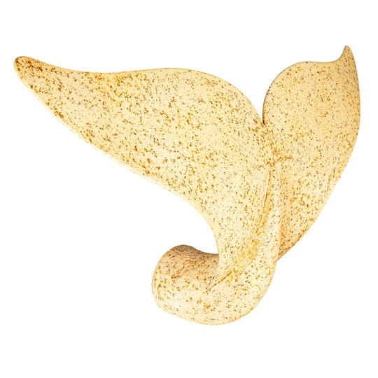Hello Honey® 24.25" Cream Distressed Metal Whale Tail Wall Décor